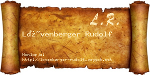 Lövenberger Rudolf névjegykártya